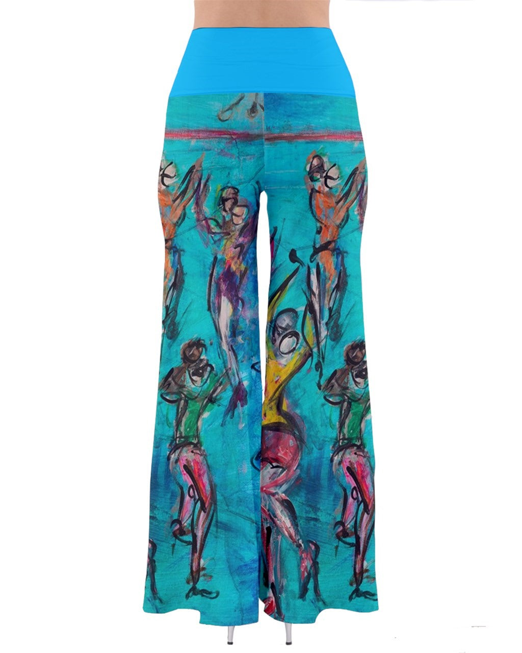 Vibrant Creations: Embrace the Flow with Leeorah's Artful Pants. Front view