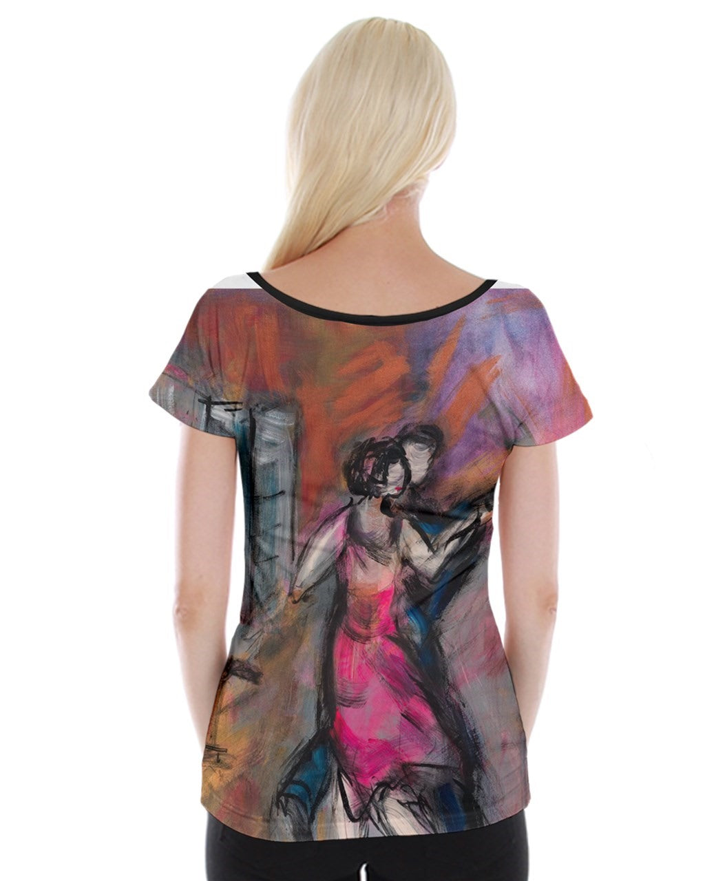 Feel the Movement: Leeorah's Dancers Captured on this Stylish Tee. Back View