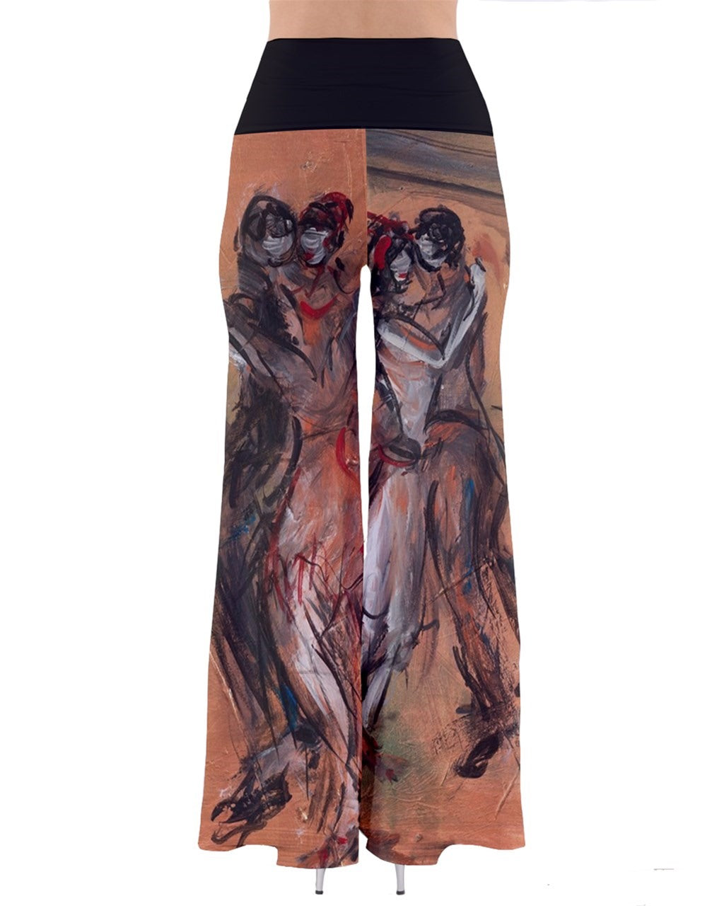 Vibrant Creations: Embrace the Flow with Leeorah's Artful Pants. Back view.